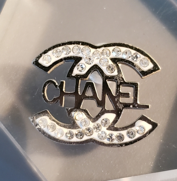 Silvertone and Rhinestone Earrings - Picture 2 of 3